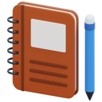 ilustração de ícone de renderização 3d de caderno de desenho png