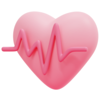ilustração de ícone de renderização 3d de batimentos cardíacos png