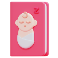 baby book 3d render icon illustration png