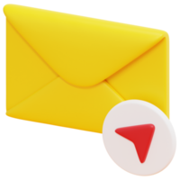 send mail 3d render icon illustration png