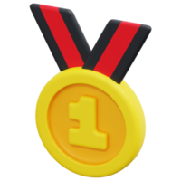 ilustración de icono de render 3d de medalla png