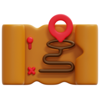 old map 3d render icon illustration png