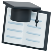 education 3d render icon illustration png