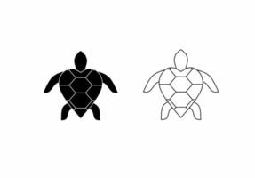 outline Silhouette love turtle icon isolated on white background vector