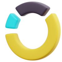 ilustración de icono de renderizado 3d de gráfico circular png