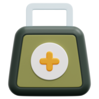 first aid kit 3d render icon illustration png