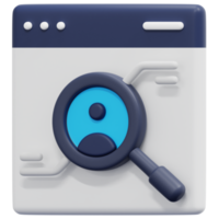 research 3d render icon illustration png