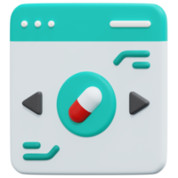 ilustração de ícone de renderização 3d de farmácia on-line