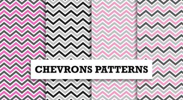 Chevrons seamless patterns set. Pink and grey abstract geometric background vector. Perfect for bedding, tablecloth, oilcloth or scarf textile design. vector