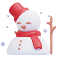 ilustración de icono de render 3d de muñeco de nieve png