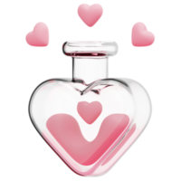 ilustración de icono de procesamiento 3d de poción de amor png