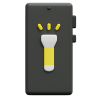 flashlight 3d render icon illustration png