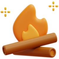 fuoco di bivacco 3d rendere icona illustrazione png