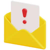 Ilustración de icono de procesamiento 3d de correo no deseado png