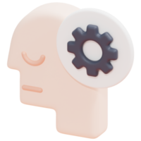 thinking 3d render icon illustration png