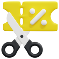 scissors 3d render icon illustration png