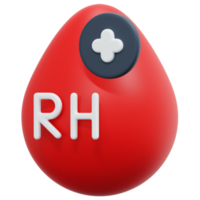 sangue rh positivo 3d render ilustração de ícone png