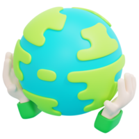 protect earth 3d render icon illustration png