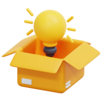think out of the box 3d render icon illustration png