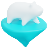 illustration de l'icône de rendu 3d de l'ours polaire png