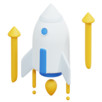 startup 3d render icon illustration png