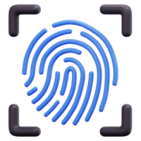 fingerprint 3d render icon illustration png