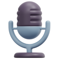mikrofon 3d framställa ikon illustration png