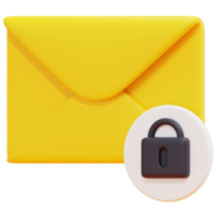 encrypted 3d render icon illustration png