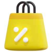 illustration de l'icône de rendu 3d de sac à provisions png