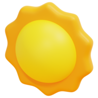 ilustração de ícone de renderização 3d sol png