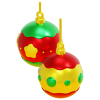 christmas balls 3d render icon illustration png