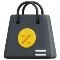illustrazione dell'icona di rendering 3d del sacchetto della spesa png