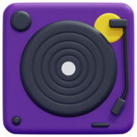 turntable 3d render icon illustration png