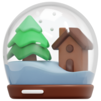 illustration de l'icône de rendu 3d de la boule à neige