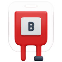 blood type b 3d render icon illustration png