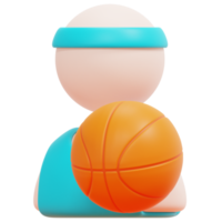 player 3d render icon illustration png