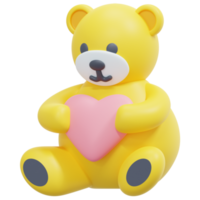 teddy bear 3d render icon illustration png