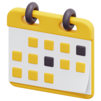 kalender 3d framställa ikon illustration png