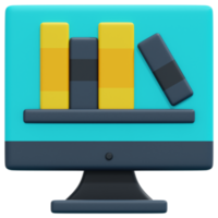 ilustração de ícone de renderização 3d de biblioteca digital png