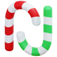 candy canes 3d render icon illustration png