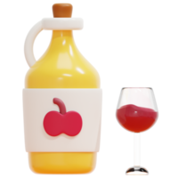 cider 3d render icon illustration png