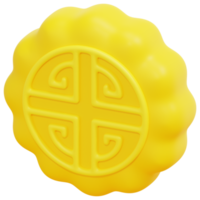 moon cake 3d render icon illustration png