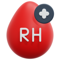 sangue rh positivo 3d render ilustração de ícone png