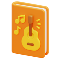 ilustração de ícone de renderização 3d de livro de música png