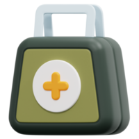 first aid kit 3d render icon illustration png