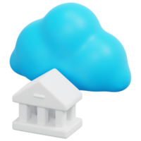 cloud banking rendu 3d icône illustration png