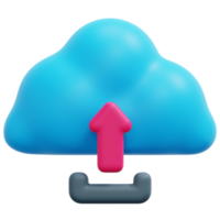 cloud upload 3d render icon illustration png