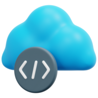 cloud coding 3d render icon illustration png