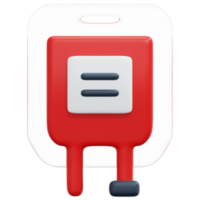 blood bag 3d render icon illustration png