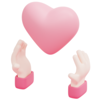 ilustración de icono de render 3d de amor png